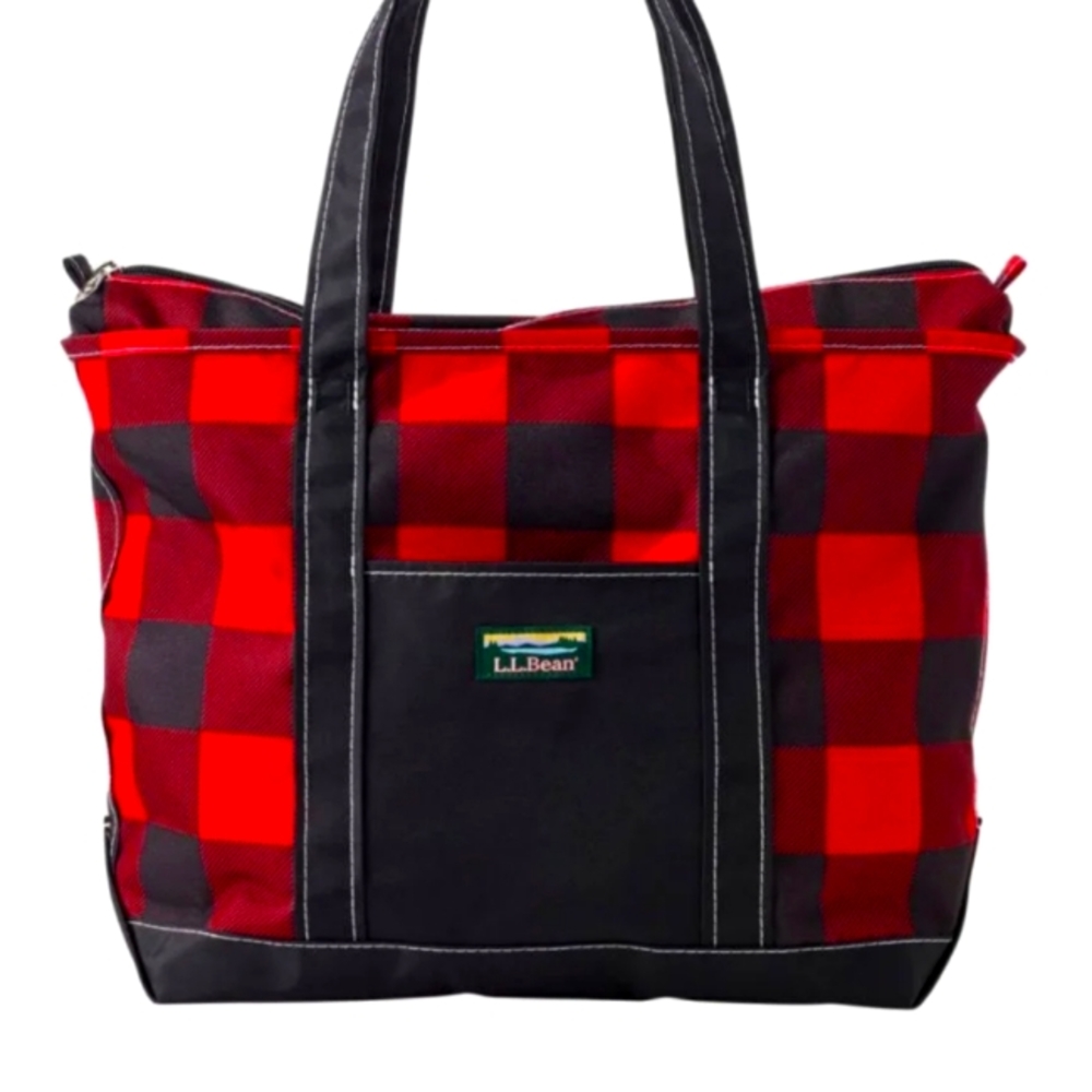 red and black checkered American living shoulder bag
